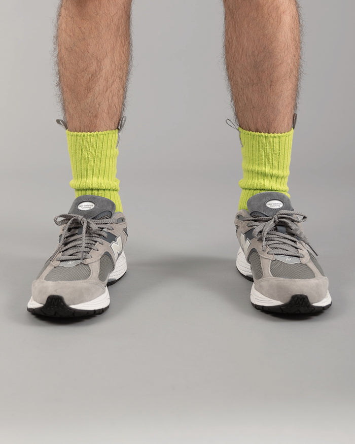 Reflective Organic Crew Socks | Volt Yellow