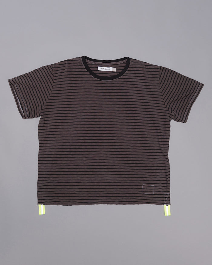 Signature Striped Tee | Grey / Volt