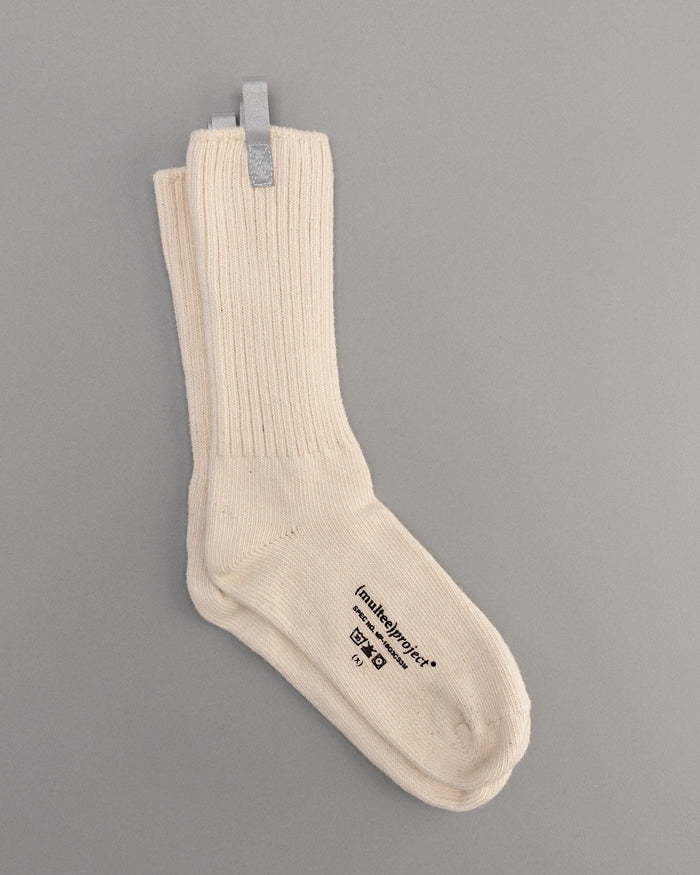 Reflective Organic Crew Socks | Cream