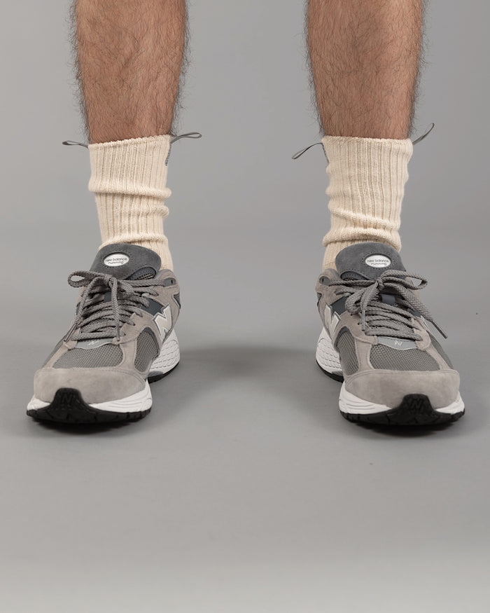 Reflective Organic Crew Socks | Cream