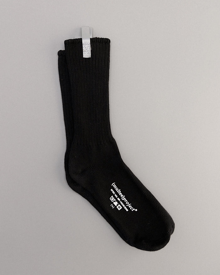 Reflective Organic Crew Socks | Jet Black