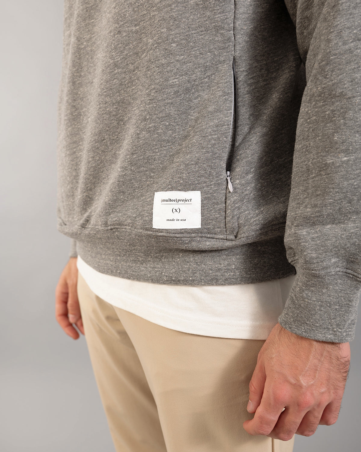 Signature Tri-blend Pullover | Heather Grey / Volt Yellow