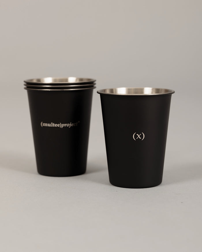Stainless Steel Stacking Cups Set | Matte Black