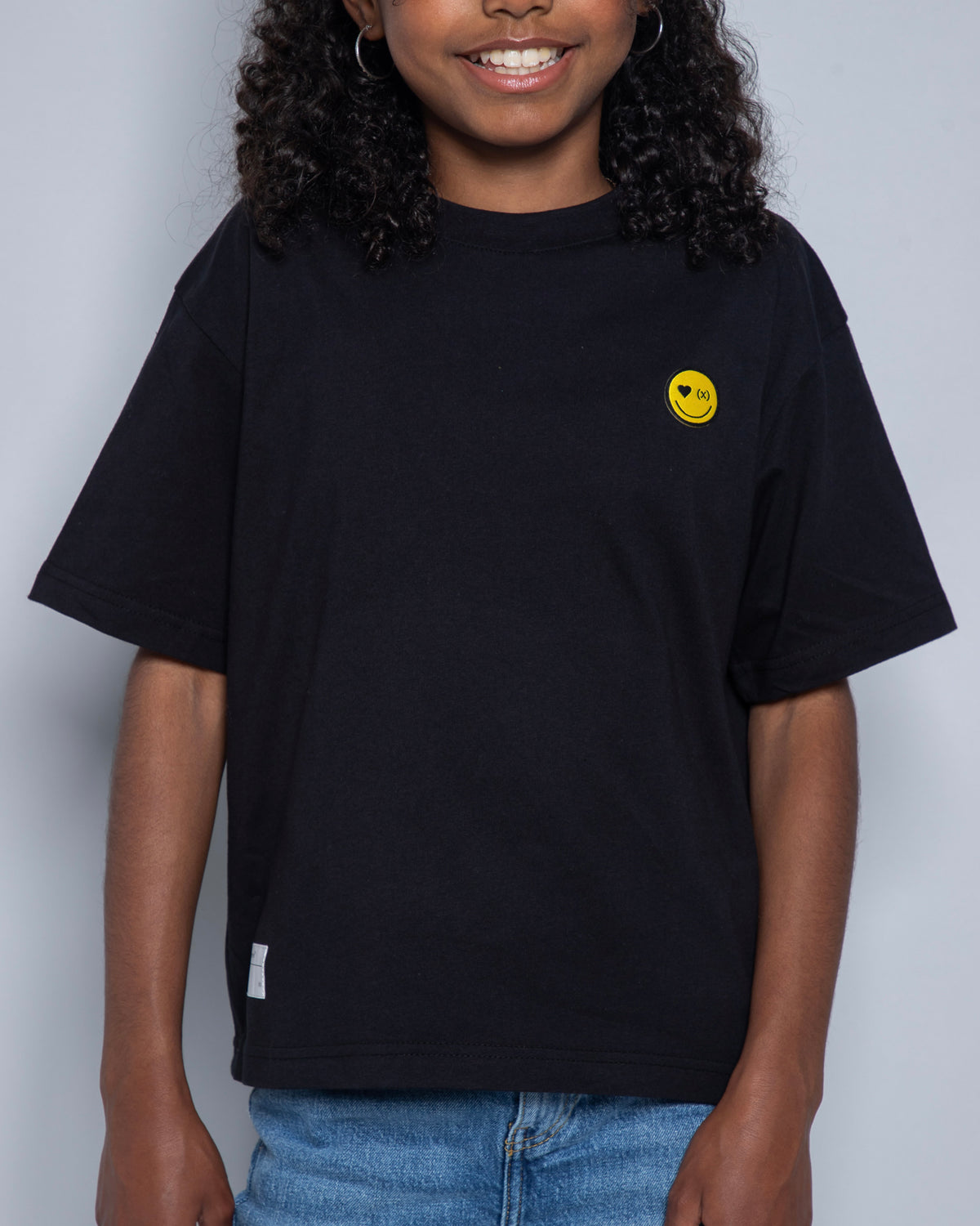 Be Happy Mini Organic Tee | Jet Black