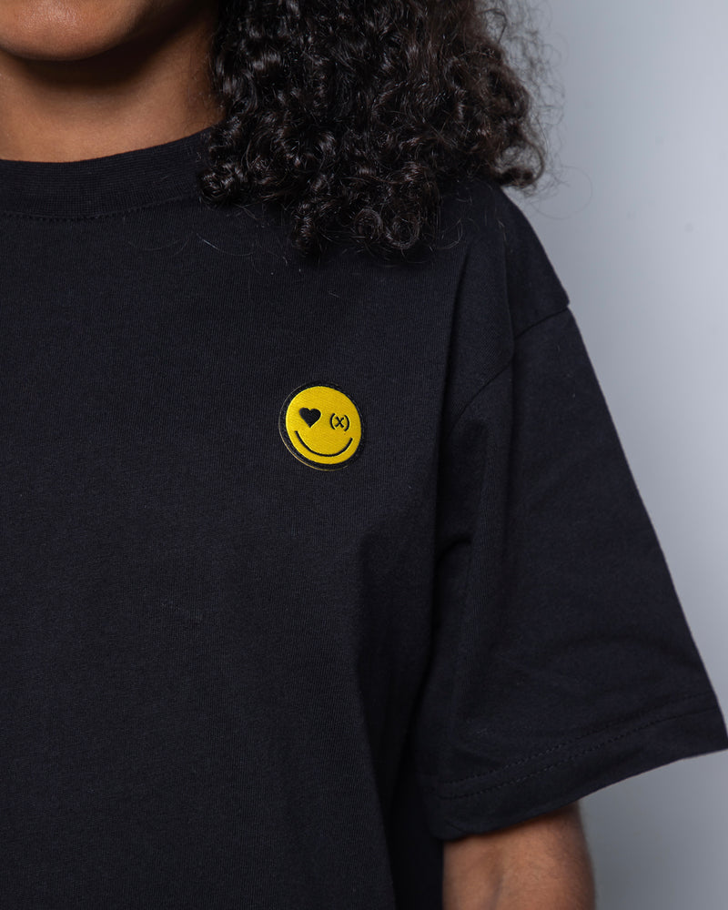 Be Happy Mini Organic Tee | Jet Black