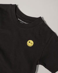 Be Happy Mini Organic Tee | Jet Black