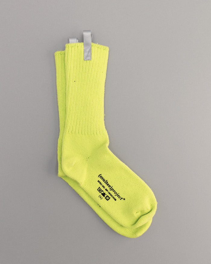 Reflective Organic Crew Socks | Volt Yellow